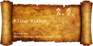 Kling Viktor névjegykártya